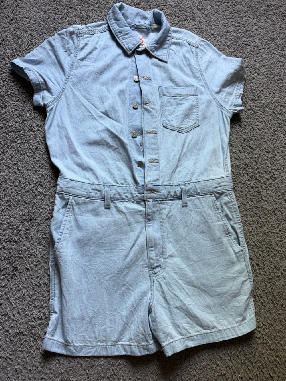 Levi's Light Blue Denim Short Sleeve Jumpsuit